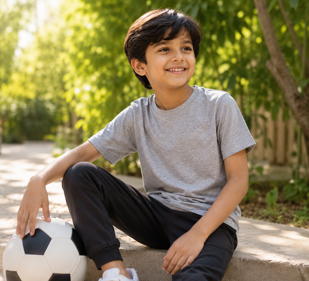 Nature Plus Kids's Lightweight Heathered Granite Bamboo Half Sleeve T-Shirts Made for Indian Summers